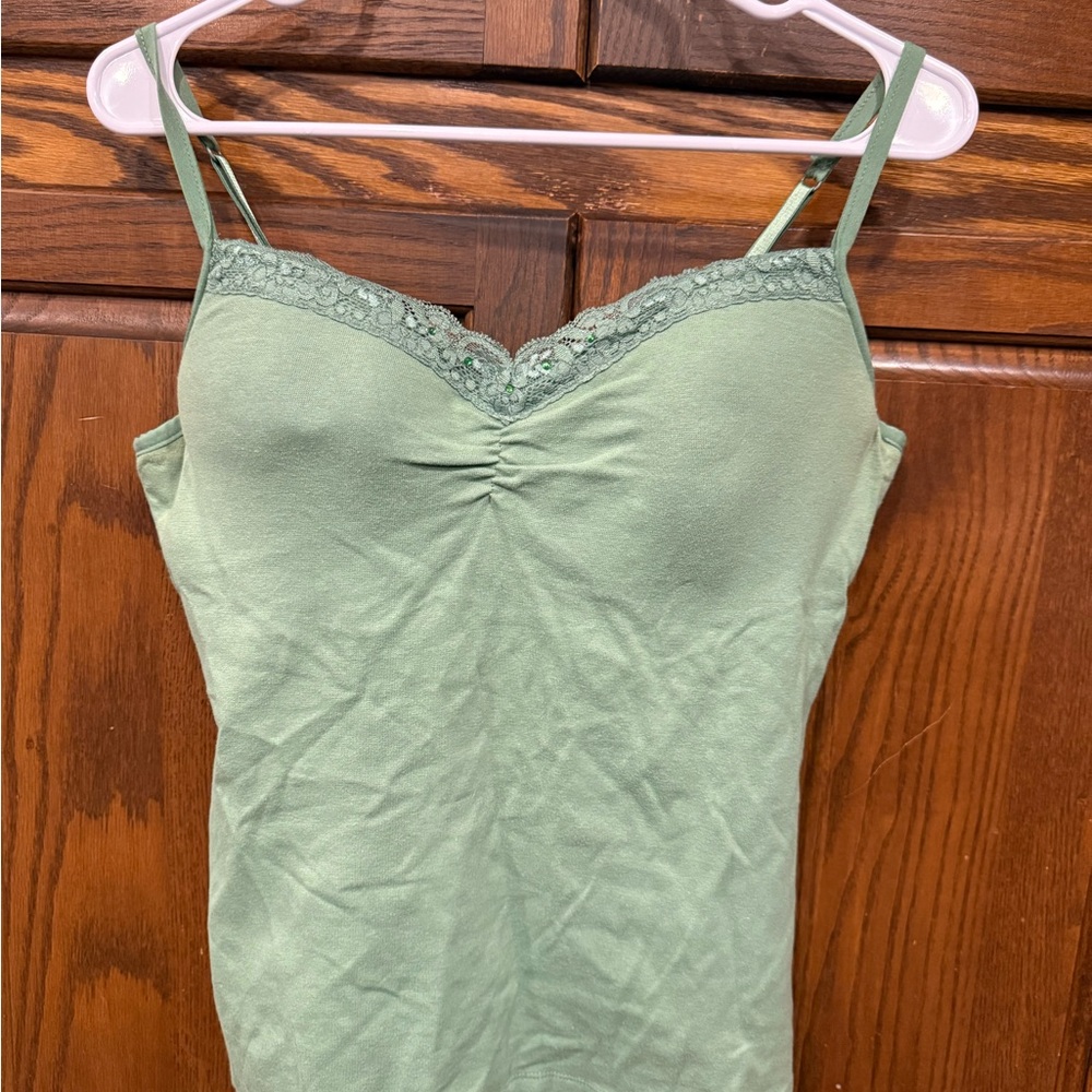 Basic Editions Bra Top Cami Padded Underwire XL Olive Green Summer